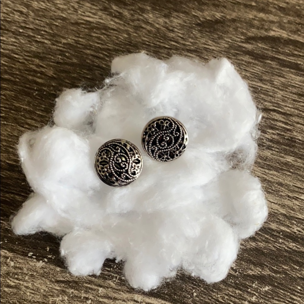 Silver ornate earrings